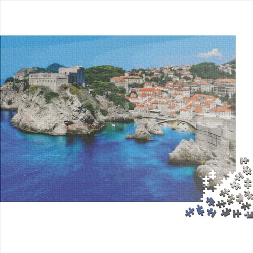 1000-teiliges Puzzle, Strand von Dubrovnik, Kroatien, für Erwachsene und Kinder, Holzpuzzle, Lernspielzeug, 1000 Teile (75 x 50 cm) von LCZLCZ