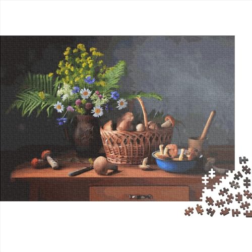 1000-teiliges Puzzle, Wildblumen, für Erwachsene, Kinder, Holzpuzzle, Lernspielzeug, 1000 Teile (75 x 50 cm) von LCZLCZ