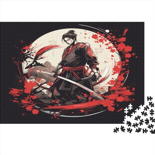 1000-teiliges Puzzle, japanische Samurai-Puzzles für Erwachsene, Holzpuzzle, Lernspiel für Erwachsene und Kinder, 1000 Teile (75 x 50 cm) von LCZLCZ