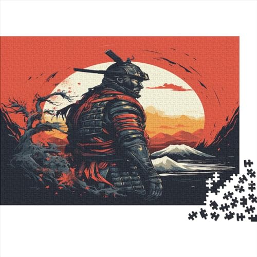 1000-teiliges Puzzle, japanischer Samurai, für Erwachsene, Kinder, Holzpuzzle, Lernspielzeug, 1000 Teile (75 x 50 cm) von LCZLCZ