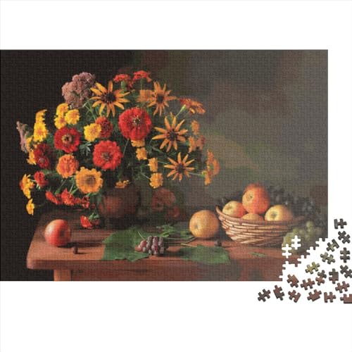 1000-teiliges Puzzle für Erwachsene, Herbstblumen-Puzzlesets für Familien, Holzpuzzles, Brain Challenge-Puzzle, 1000 Teile (75 x 50 cm) von LCZLCZ