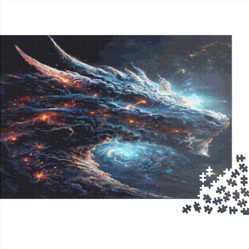 1000-teiliges rechteckiges Puzzle für Erwachsene, Space Dragon, kreative Puzzle-Herausforderung, Spielzeugpuzzle, 1000 Teile (75 x 50 cm) von LCZLCZ