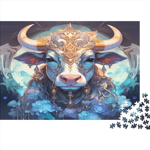 300 Teile kreative Puzzles, Tier-Stier-Geschenk-Puzzles, rechteckiges Puzzle-Spielzeug für Erwachsene, 300 Teile (40 x 28 cm) von LCZLCZ