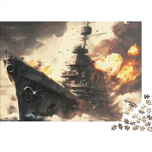 300-teiliges Puzzle, Schlachtschiff-Puzzles für Erwachsene, Holzpuzzle, Lernspiel für Erwachsene und Kinder, 300 Teile (40 x 28 cm) von LCZLCZ