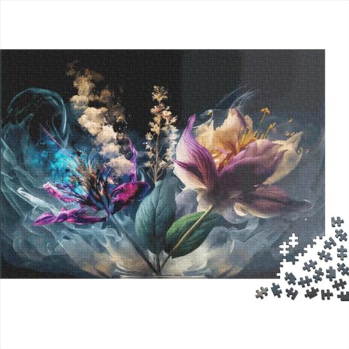 300-teiliges Puzzle für Erwachsene, Fantasy-Blumen-Puzzle-Sets für Familien, Holzpuzzles, Gehirn-Herausforderungspuzzle, 300 Teile (40 x 28 cm) von LCZLCZ