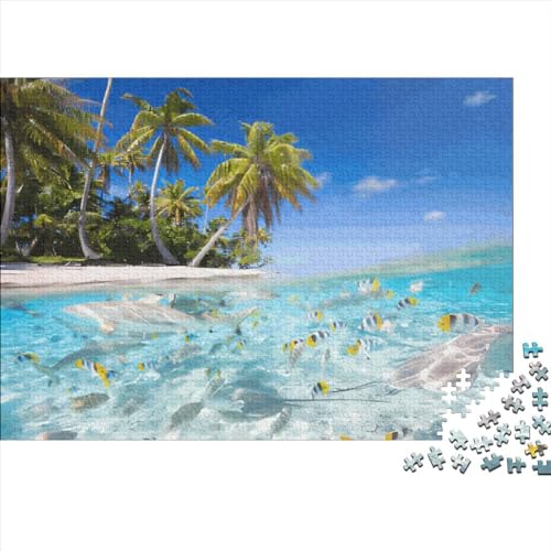 300-teiliges rechteckiges Puzzle für Erwachsene, Tropische Insel, kreative Puzzle-Herausforderung, Spielzeugpuzzle, 300 Teile (40 x 28 cm) von LCZLCZ