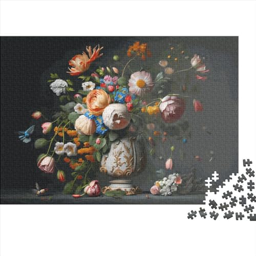 500-teiliges Puzzle für Erwachsene, Blumenvasen-Geschenke, kreative rechteckige Puzzles, Holzpuzzle 500 Teile (52 x 38 cm) von LCZLCZ