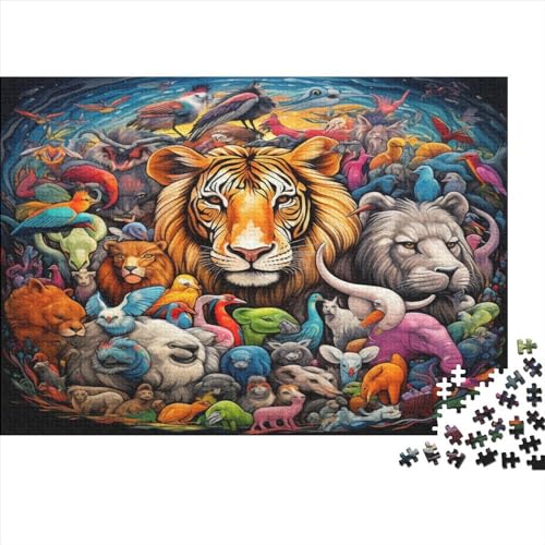 Animal Kingdom 1000-teiliges Holzpuzzle für Erwachsene und Kinder zum Stressabbau, 1000 Teile (75 x 50 cm) von LCZLCZ