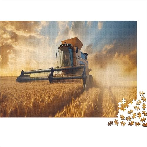 Farm Harvester-Puzzle, 1000 Teile, kreatives rechteckiges großes Familienpuzzlespiel, Kunstwerk für Erwachsene, 1000 Teile (75 x 50 cm) von LCZLCZ