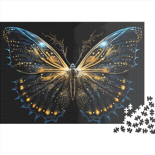 Kreatives antikes Schmetterlingsgeschenk aus Holz, 1000 Teile, Puzzle für Erwachsene, rechteckiges Puzzle, Gehirnübungs-Herausforderungsspiel, 1000 Teile (75 x 50 cm) von LCZLCZ