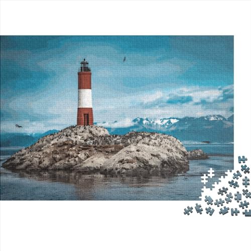 LCZLCZ Kreatives Leuchtturm-Meer-Argentinien-Geschenk aus Holz, 1000 Teile, Puzzle für Erwachsene, rechteckiges Puzzle, Gehirnübungs-Herausforderungsspiel, 1000 Teile (75 x 50 cm) von LCZLCZ