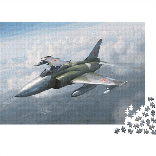 Military Fighter Gifts 300-teiliges Puzzle für Erwachsene – Holzpuzzles – Entspannungspuzzlespiele – Denksport-Puzzle 300 Teile (40 x 28 cm) von LCZLCZ