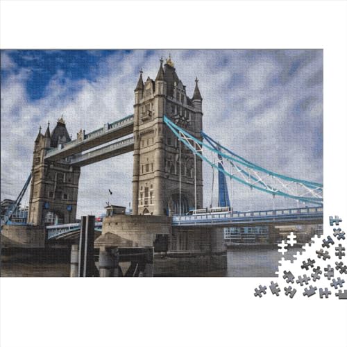 Puzzle für Kinder, London Brige, 1000 Teile, Holzpuzzle für Erwachsene und Kinder, Herausforderungsfamilie, 1000 Teile (75 x 50 cm) von LCZLCZ