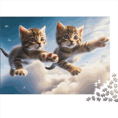 Puzzle mit Kätzchen fliegen, 1000 Teile, für Erwachsene, Puzzle, Lernspiele, 1000 Teile (75 x 50 cm) von LCZLCZ