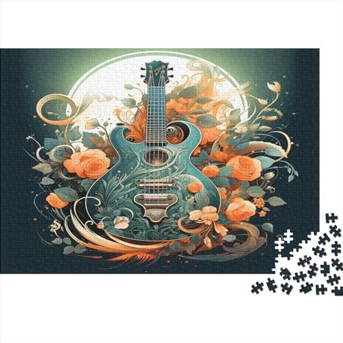 Puzzle mit Musikgitarre, 1000 Teile, für Erwachsene, Puzzle, Lernspiele, 1000 Teile (75 x 50 cm) von LCZLCZ