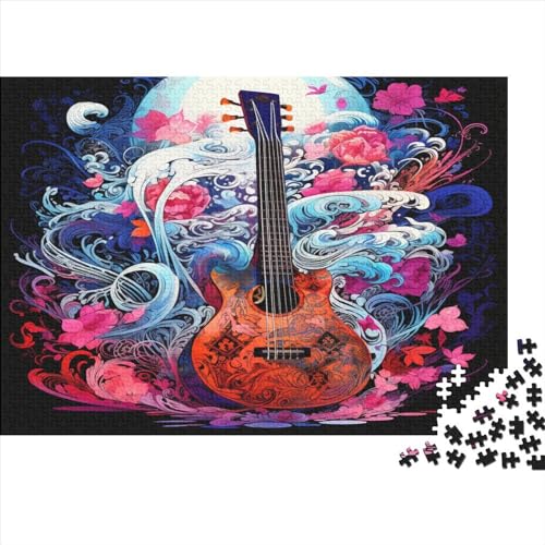 Puzzle mit Musikgitarre, 1000 Teile, kreatives rechteckiges großes Familienpuzzlespiel, Kunstwerk für Erwachsene, 1000 Teile (75 x 50 cm) von LCZLCZ