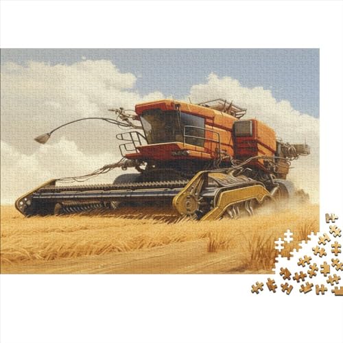 Puzzles 500 Teile für Erwachsene, Bauernhof-Erntemaschine-Puzzle, Holzbrettpuzzles, Familiendekoration, 500 Teile (52 x 38 cm) von LCZLCZ