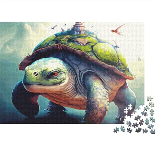 Schildkröte 1000-teiliges Holzpuzzle für Erwachsene und Kinder zum Stressabbau, 1000 Teile (75 x 50 cm) von LCZLCZ