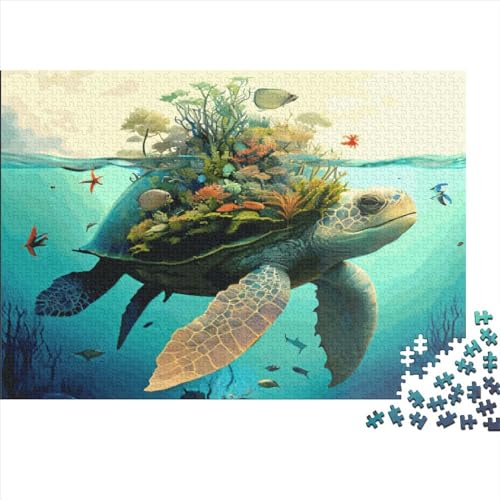 Schildkröten-Puzzle, 300 Teile, kreatives rechteckiges großes Familienpuzzlespiel, Kunstwerk für Erwachsene, 300 Teile (40 x 28 cm) von LCZLCZ