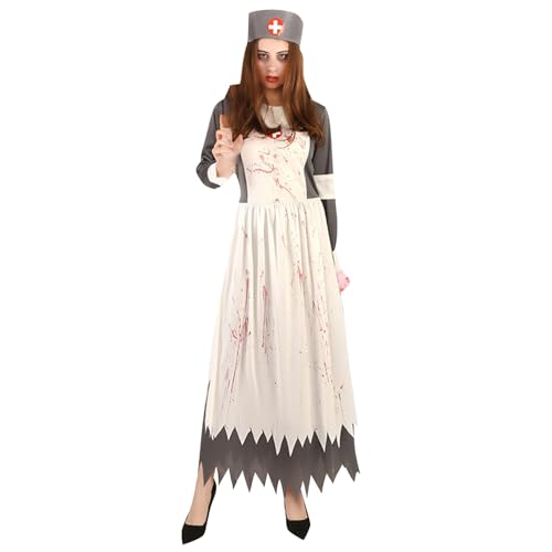 Halloween Kostüm Damen, Zombie Krankenschwester Kostüm Horror Kostüm Halloween Kostüm Krankenschwester Kostüm Gruselig Blutige Krankenschwester Kostüm Carnival Fancy Dress Party Mottoparty Cosplay von LCpddajlspig