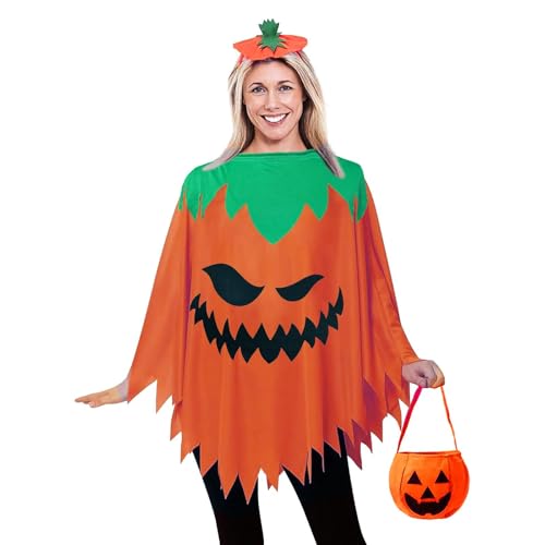 Halloween Kostüm Damen: Kürbis Kostüm Damen Kürbiskostüm 3-Teiliges Set Halloweenkostüm Kostüme Für Erwachsene Ausgefallene Halloween-Kostüm Cosplay Verkleidung Umhang Mit Mütze Und Kürbisbeutel Halloween Kostüm Damen: Kürbis Kostüm Damen Kürbiskostüm 3-Teiliges Set Halloweenkostüm Kostüme Für Erwachsene Ausgefallene Halloween-Kostüm Cosplay Verkleidung Umhang Mit Mütze Und Kürbisbeutel von LCpddajlspig