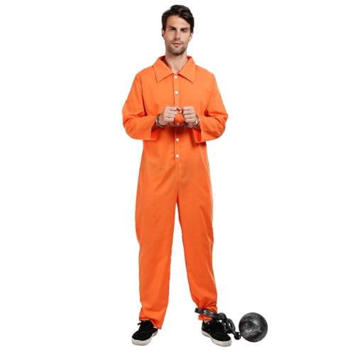 LCpddajlspig Gefängnis Kostüm Orange, Häftling Kostüm, Sträfling Kostüm, Knast, Silvester Outfit, Prisoners, Prisoner, Adventskalender 2024 Make Up, Silvester Herren Outfit, von LCpddajlspig
