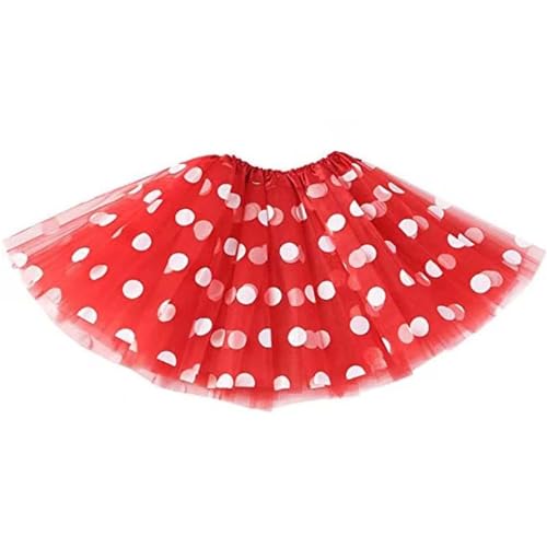LCpddajlspig Mickey Mouse Kostüm Damen Tüllrock Tütü Rot Minnie MäDchen für Fasching Karneval Party Cosplay Faschingskostüme von LCpddajlspig