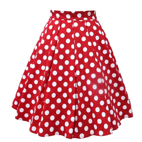 LCpddajlspig Mini Maus Kostüm Damen Faltenrock Karneval Kostüm Minirock Sexy A-Linie Minnie Mouse Kostüm Rosa Rockabilly Rock Faschingskostüme XXL Mini Skater Rock Schokobons Kostüm von LCpddajlspig