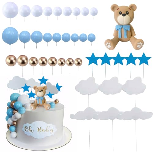 LDBKLGHJ 38er-Pack Tortendeko Taufe Knabe - Wiederverwendbare Babyparty Deko Knabe Cake Topper Geburtstag, Perfekt für jede Feier LDBKLGHJ 38er-Pack Tortendeko Taufe Knabe - Wiederverwendbare Babyparty Deko Knabe Cake Topper Geburtstag, Perfekt für jede Feier von LDBKLGHJ