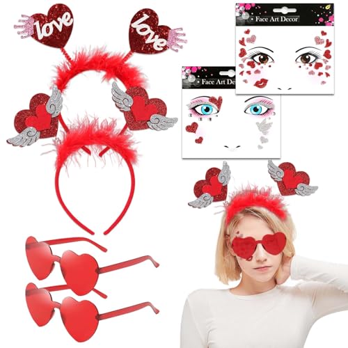 LDBKLGHJ Einzigartige Herzbrille und Haarreif für Männer und Frauen - Amor Kostüm und Herzbrillen Set für stilvolle Anlässe LDBKLGHJ Einzigartige Herzbrille und Haarreif für Männer und Frauen - Amor Kostüm und Herzbrillen Set für stilvolle Anlässe von LDBKLGHJ