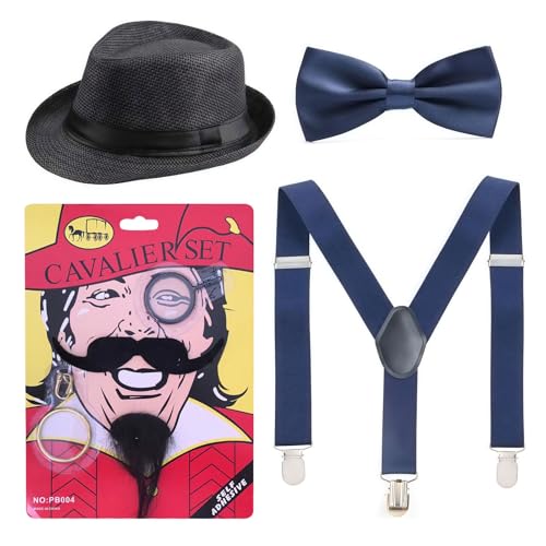 LDBKLGHJ Mafia Kostüm Herren mit Hosenträger - 20er Jahre Gangster Look mit Kostüm und Albert Einstein Accessoires – Perfekt für Kostümpartys und Karneval LDBKLGHJ Mafia Kostüm Herren mit Hosenträger - 20er Jahre Gangster Look mit Kostüm und Albert Einstein Accessoires – Perfekt für Kostümpartys und Karneval von LDBKLGHJ