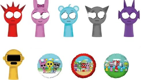 6 Stück Rhythmus Cartoon Luftballons, geeignet für Partys, Schulanfänge Bunte Figuren Figuren für Spielefans Cartoon Lustige Figuren für die Sammlung von LDDYKZY