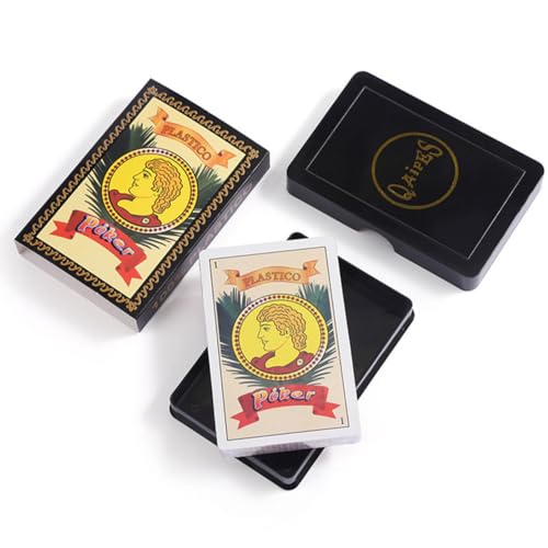 Kartenspiel, spanische Spielkarten, Waterproof Plastic Playing Cards, wasserdichte Spielkarten Pokerkarten für das Geschenkpartyspiel, Design Mit klassischer Karte, Spanisches Deck mit 50 Karten Kartenspiel, spanische Spielkarten, Waterproof Plastic Playing Cards, wasserdichte Spielkarten Pokerkarten für das Geschenkpartyspiel, Design Mit klassischer Karte, Spanisches Deck mit 50 Karten von LDDYKZY