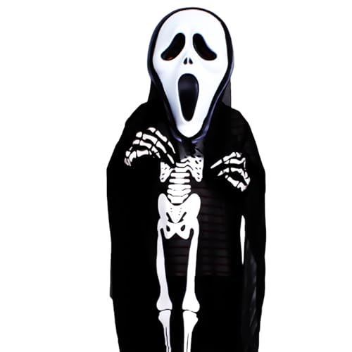 LDDYKZY Kind Halloween Skelett Kostüm mit Schädelmaske Handschuhen Ghostface Skelett Kostüm für Halloween Süßes oder Saures, für Halloween-Kostümpartys, Cosplay,Mottoparty Bühnenauftritte LDDYKZY Kind Halloween Skelett Kostüm mit Schädelmaske Handschuhen Ghostface Skelett Kostüm für Halloween Süßes oder Saures, für Halloween-Kostümpartys, Cosplay,Mottoparty Bühnenauftritte von LDDYKZY