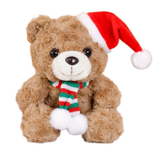 LDDYKZY Teddybär Plüschtiere Frohe Weihnachten Teddybär Soft Toys Bär Plüschtier für Kinder Weihnachtstag Neujahrsgeschenke von LDDYKZY