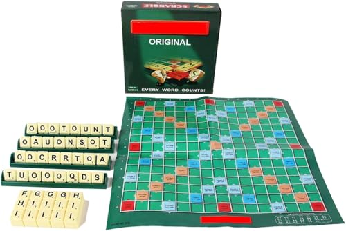 Scrable-Brett, Brettspiele, 2 Bis 4 Personen, Eltern-Kind-Puzzlespiel, Englische Version,Für Kindererziehung, Kinderspielzeug, Bastelarbeiten von LDDYKZY