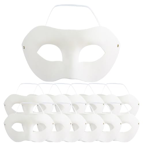 LDHHYH Blanko-Papiermaske, 19 x 10 cm, weiß, elastisch, Zorro-Stil, bemalbare Masken, DIY, weißes Papier, Maskerade für Kinder und Erwachsene, Bastelparty, Cosplay, Party, 25 Stück LDHHYH Blanko-Papiermaske, 19 x 10 cm, weiß, elastisch, Zorro-Stil, bemalbare Masken, DIY, weißes Papier, Maskerade für Kinder und Erwachsene, Bastelparty, Cosplay, Party, 25 Stück von LDHHYH