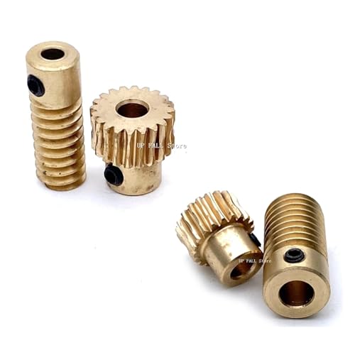 LDHNFBYV 0,5 M 20T 1:20 Kupfer Wurm Getriebe Set Kombination passenden 3/4/5/6mm Metall Rad(3mm-OD7 Worm) von LDHNFBYV