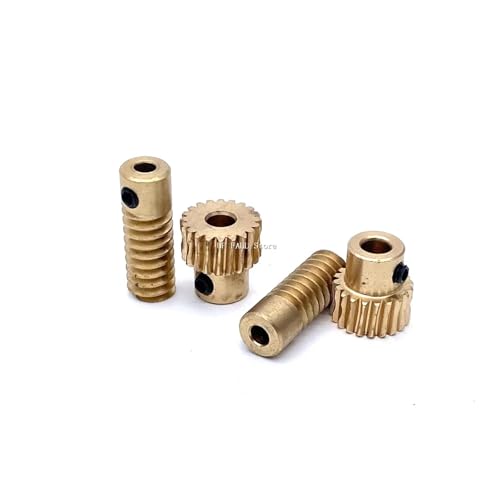 LDHNFBYV 0,5 M 20T 1:20 Kupfer Wurm Getriebe Set Kombination passenden 3/4/5/6mm Metall Rad(6mm-OD12 Worm) von LDHNFBYV