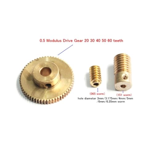 LDHNFBYV 0,5 Modulus-Reduktionsantrieb Schneckengetriebe 20 30 40 50 60 Zähne ZAHNRAD ​​1:20-60 Getriebe(60T and 151 3.17mm) von LDHNFBYV