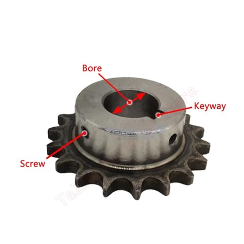 LDHNFBYV 1 stück 12 24 Zähne 08B Industrie-antriebskettenrad 45# Passfedernut Bohrung 12 14 15 16 17 18 19 20 22 24-40mm(14mm (Keyway 5mm),24 Teeth) von LDHNFBYV