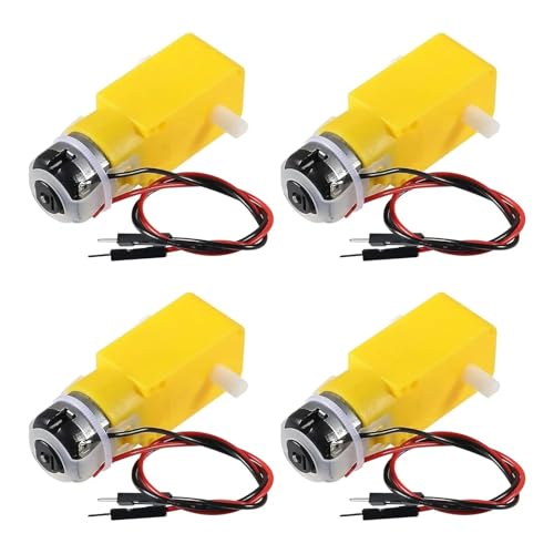 LDHNFBYV 4 stücke TT Motor Dual DC 3-6V Getriebe Motor 200RPM Verhältnis 1:48 Welle Motor mit 2,54mm Draht für(4pcs with Cable) von LDHNFBYV