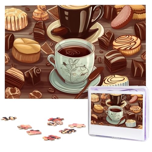 1000 Teile Holzpuzzles für Erwachsene, personalisierbar, Kaffee und Süßigkeiten, Zucker, Schokolade, Puzzle, interessante individuelle Fotopuzzles, Geschenk für Feiertage, Geburtstag, Hochzeit 1000 Teile Holzpuzzles für Erwachsene, personalisierbar, Kaffee und Süßigkeiten, Zucker, Schokolade, Puzzle, interessante individuelle Fotopuzzles, Geschenk für Feiertage, Geburtstag, Hochzeit von LDTVSFZQ