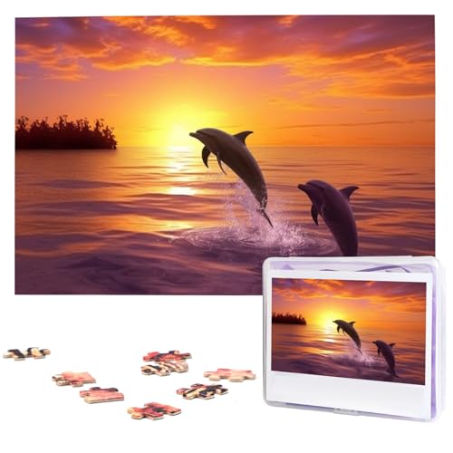 1000 Teile Holzpuzzles für Erwachsene, personalisierbar, Sonnenuntergang, Delfine, Puzzle, interessante individuelle Fotopuzzles, Geschenk für Feiertage, Geburtstag, Hochzeit, Jahrestag 1000 Teile Holzpuzzles für Erwachsene, personalisierbar, Sonnenuntergang, Delfine, Puzzle, interessante individuelle Fotopuzzles, Geschenk für Feiertage, Geburtstag, Hochzeit, Jahrestag von LDTVSFZQ