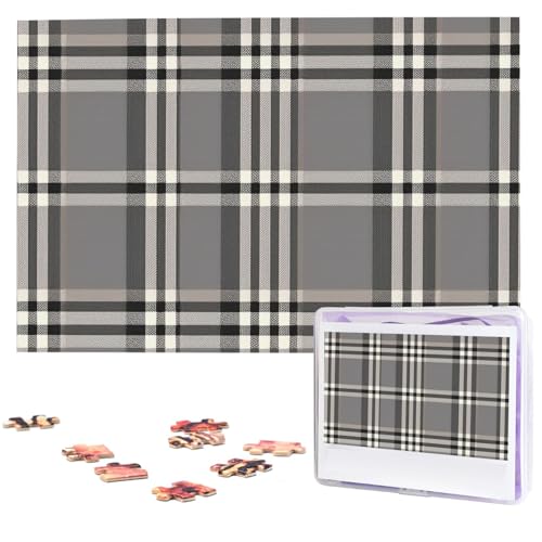 1000 Teile Holzpuzzles für Erwachsene, personalisierbar, grau karierte Linien, Puzzle, interessantes individuelles Fotopuzzle, Geschenk für Feiertage, Geburtstag, Hochzeit, Jahrestag 1000 Teile Holzpuzzles für Erwachsene, personalisierbar, grau karierte Linien, Puzzle, interessantes individuelles Fotopuzzle, Geschenk für Feiertage, Geburtstag, Hochzeit, Jahrestag von LDTVSFZQ