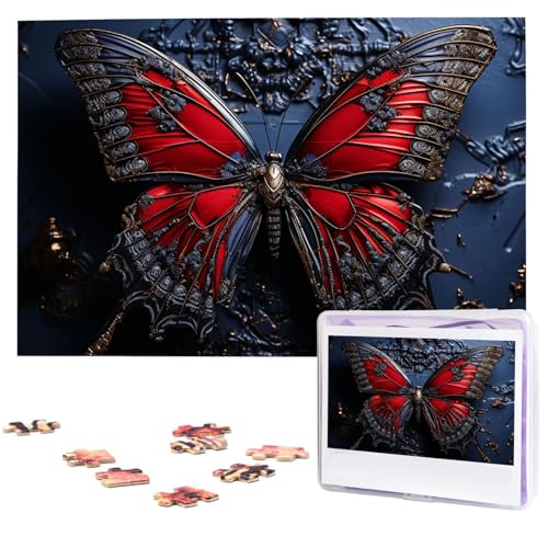 1000 Teile Holzpuzzles für Erwachsene, personalisierbar, roter Schmetterling, Puzzle, interessante individuelle Fotopuzzles, Geschenk für Feiertage, Geburtstag, Hochzeit, Jahrestag 1000 Teile Holzpuzzles für Erwachsene, personalisierbar, roter Schmetterling, Puzzle, interessante individuelle Fotopuzzles, Geschenk für Feiertage, Geburtstag, Hochzeit, Jahrestag von LDTVSFZQ