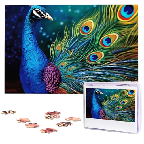 1000 Teile Holzpuzzles für Erwachsene, personalisierbares farbiges Pfauen-Puzzle, interessantes individuelles Fotopuzzle, Geschenk für Feiertage, Geburtstag, Hochzeit, Jahrestag 1000 Teile Holzpuzzles für Erwachsene, personalisierbares farbiges Pfauen-Puzzle, interessantes individuelles Fotopuzzle, Geschenk für Feiertage, Geburtstag, Hochzeit, Jahrestag von LDTVSFZQ