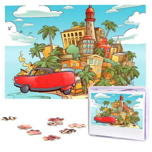 1000 Teile Holzpuzzles für Erwachsene, personalisierte Insel Kuba, Puzzle, interessante individuelle Fotopuzzles, Geschenk für Feiertage, Geburtstag, Hochzeit, Jahrestag 1000 Teile Holzpuzzles für Erwachsene, personalisierte Insel Kuba, Puzzle, interessante individuelle Fotopuzzles, Geschenk für Feiertage, Geburtstag, Hochzeit, Jahrestag von LDTVSFZQ