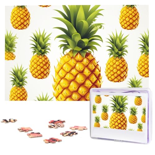 1000 Teile Holzpuzzles für Erwachsene, personalisierte gelbe Ananas auf weißem Hintergrund, Illustrationspuzzle, interessante individuelle Fotopuzzles, Geschenk für Feiertage, Geburtstag, Hochzeit 1000 Teile Holzpuzzles für Erwachsene, personalisierte gelbe Ananas auf weißem Hintergrund, Illustrationspuzzle, interessante individuelle Fotopuzzles, Geschenk für Feiertage, Geburtstag, Hochzeit von LDTVSFZQ