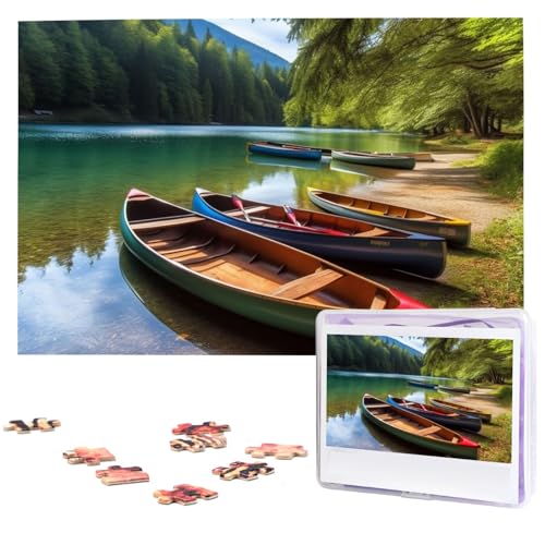 1000 Teile Holzpuzzles für Erwachsene, personalisierter See mit Booten, Kanus, Park, Puzzle, interessante individuelle Fotopuzzles, Geschenk für Feiertage, Geburtstag, Hochzeit, Jahrestag 1000 Teile Holzpuzzles für Erwachsene, personalisierter See mit Booten, Kanus, Park, Puzzle, interessante individuelle Fotopuzzles, Geschenk für Feiertage, Geburtstag, Hochzeit, Jahrestag von LDTVSFZQ